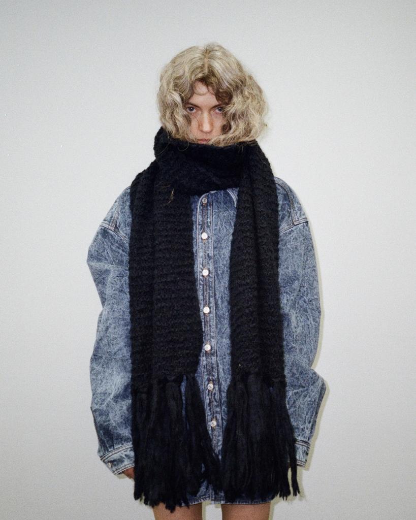 Шарф тёмно-синий