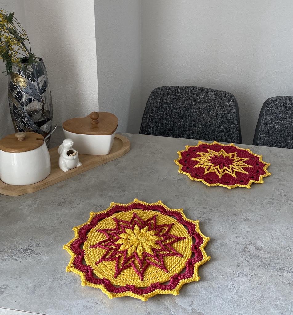 Видео-МК Салфетки  "Два солнца" (+ тектовое описание + схемы)