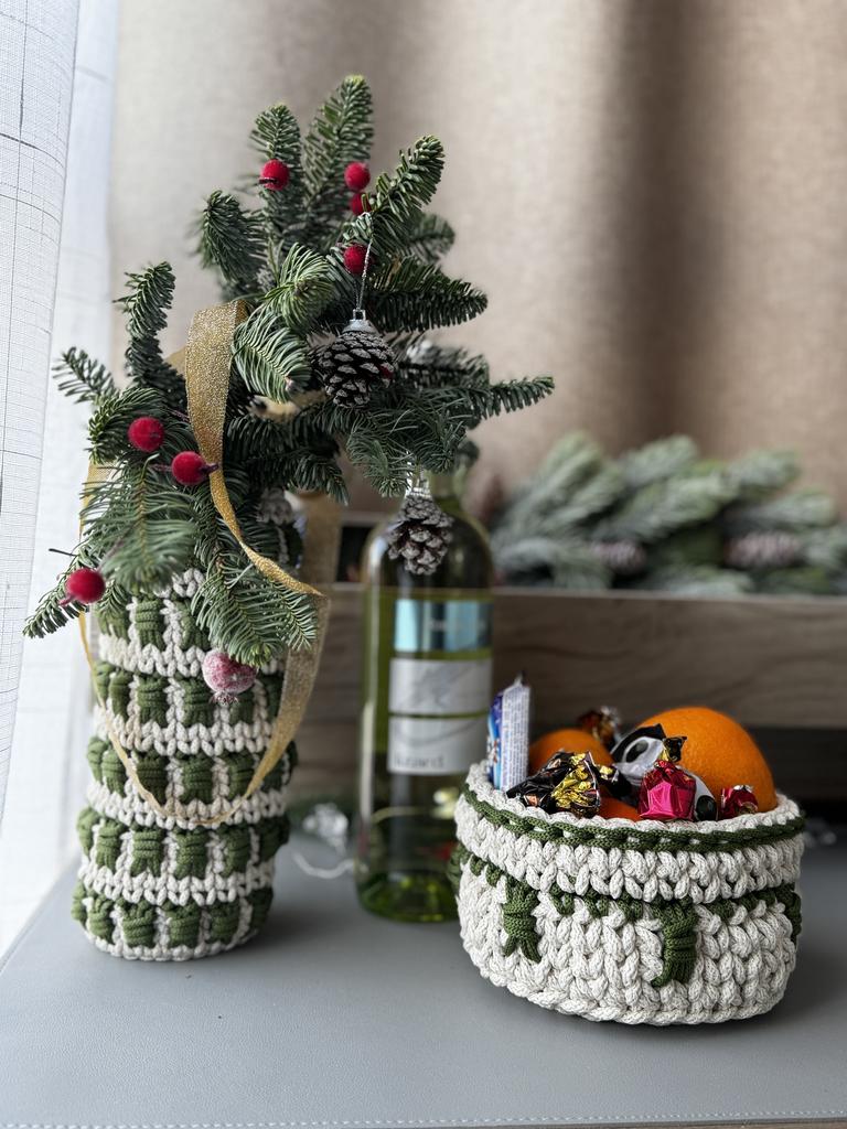 Праздничный МИКС МК - 5 бутылочниц +корзинка ( видео +текстовое описание)