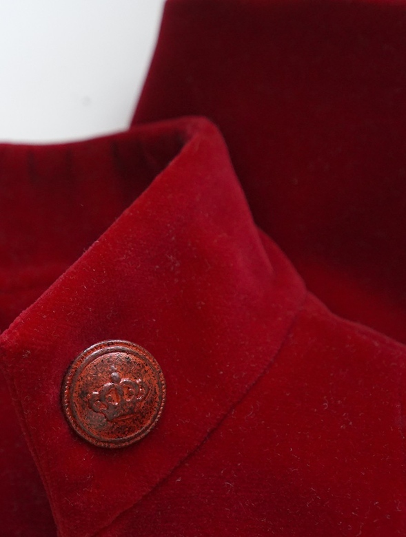 Жакет-болеро натуральный бархат красный