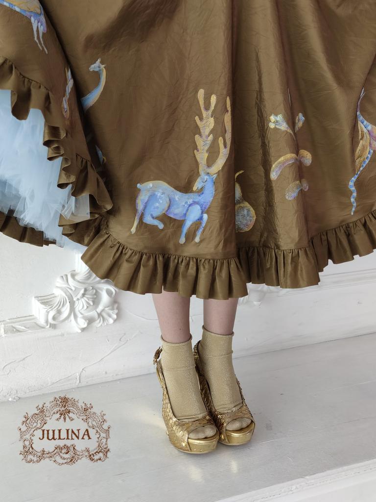 Юбка шелковая расписная "Волшебный манускрипт"