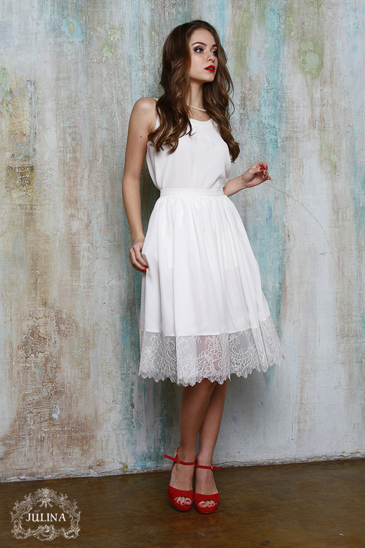 Юбка шелковая "Белый туман"