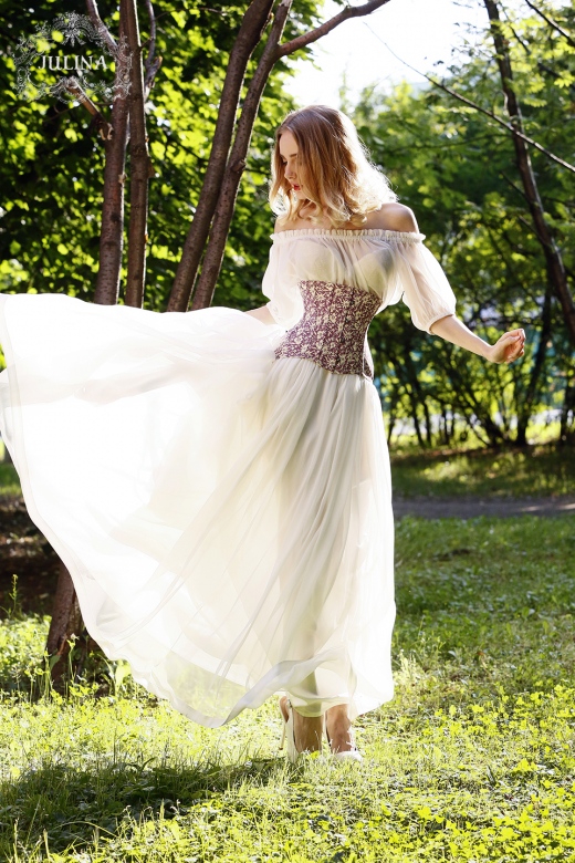 Юбка шелковая "Дыхание Лета"