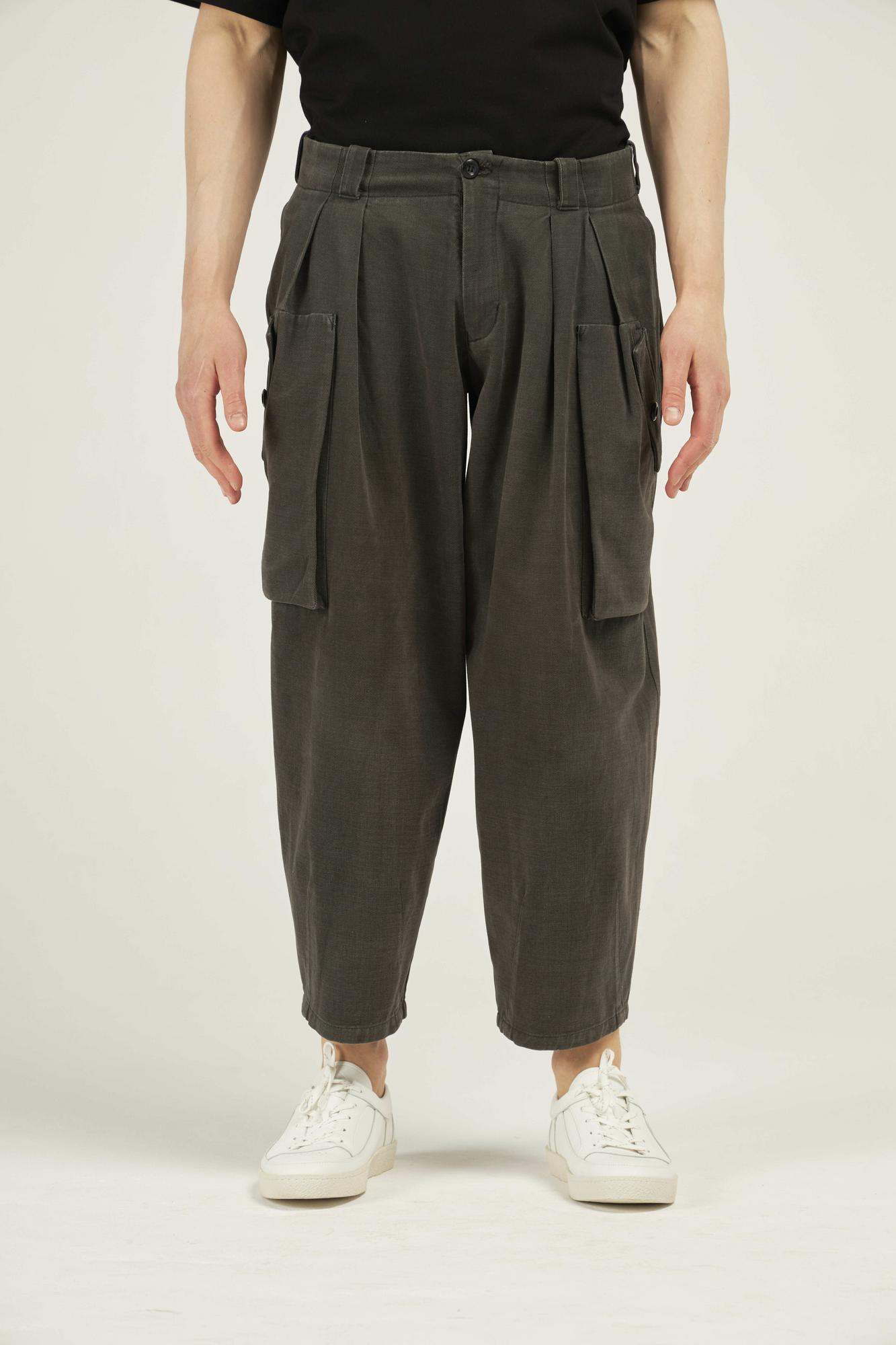 Брюки широкие из твила