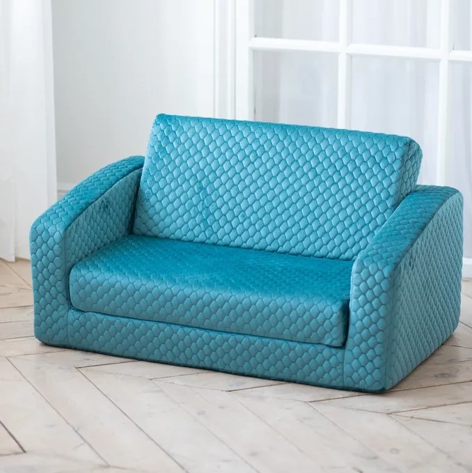 Диванчик раскладной  Простеганный БИРЮЗОВЫЙ