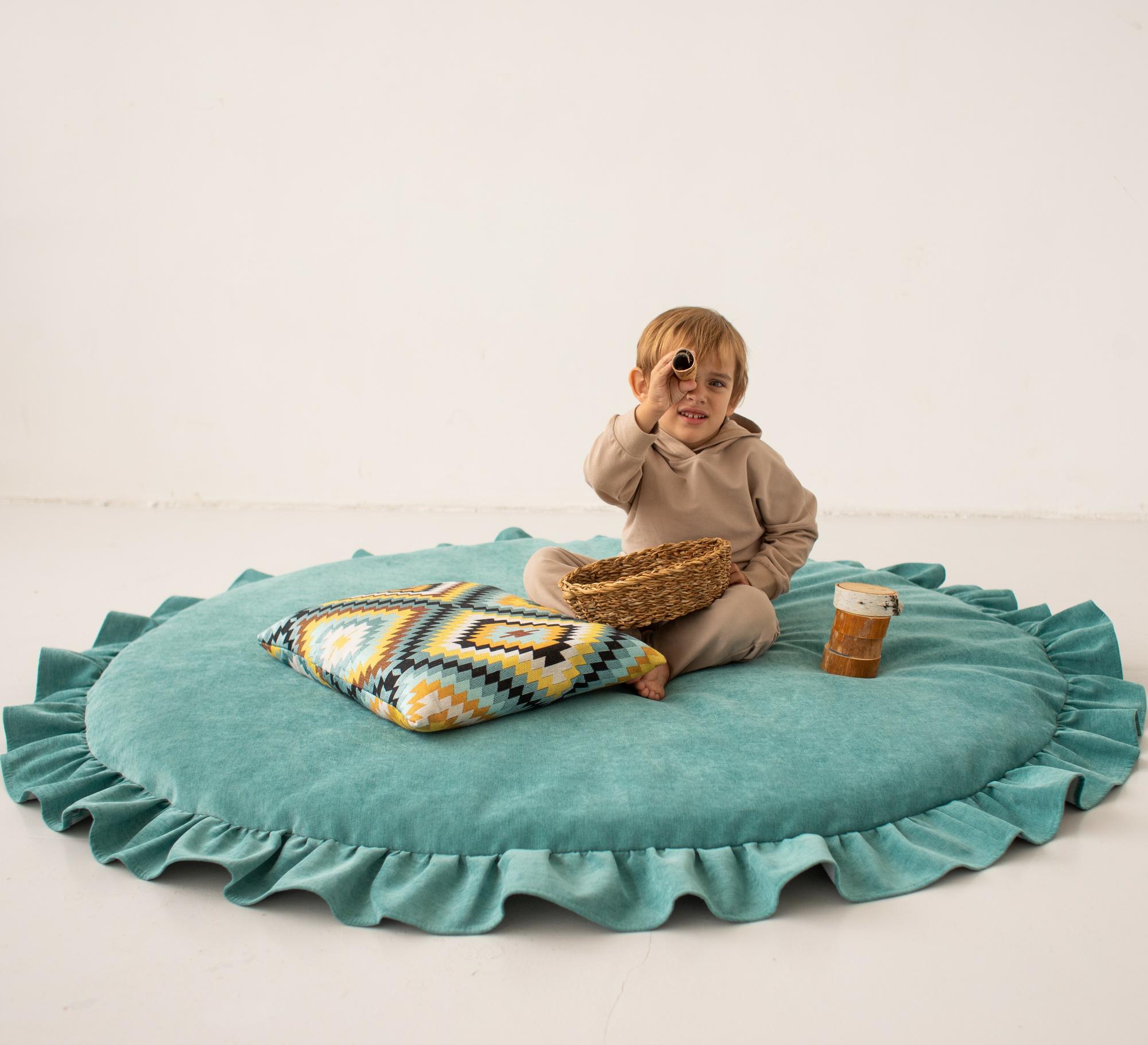 Ковер круглый с рюшей морской бриз