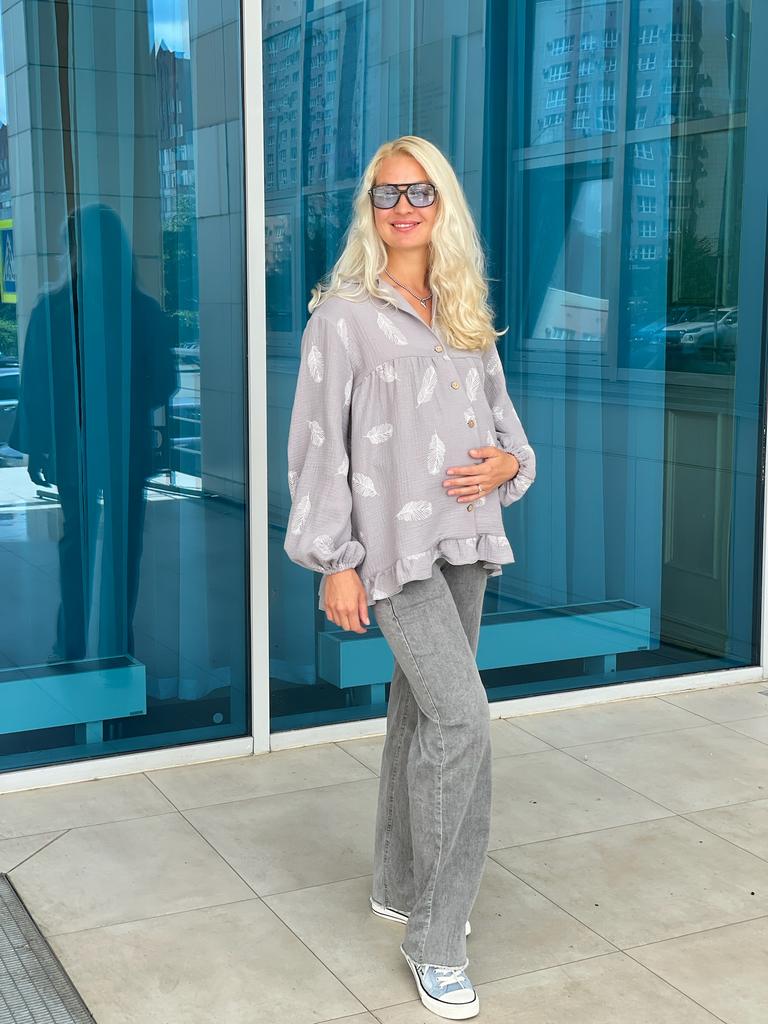 Рубашка муслиновая перья