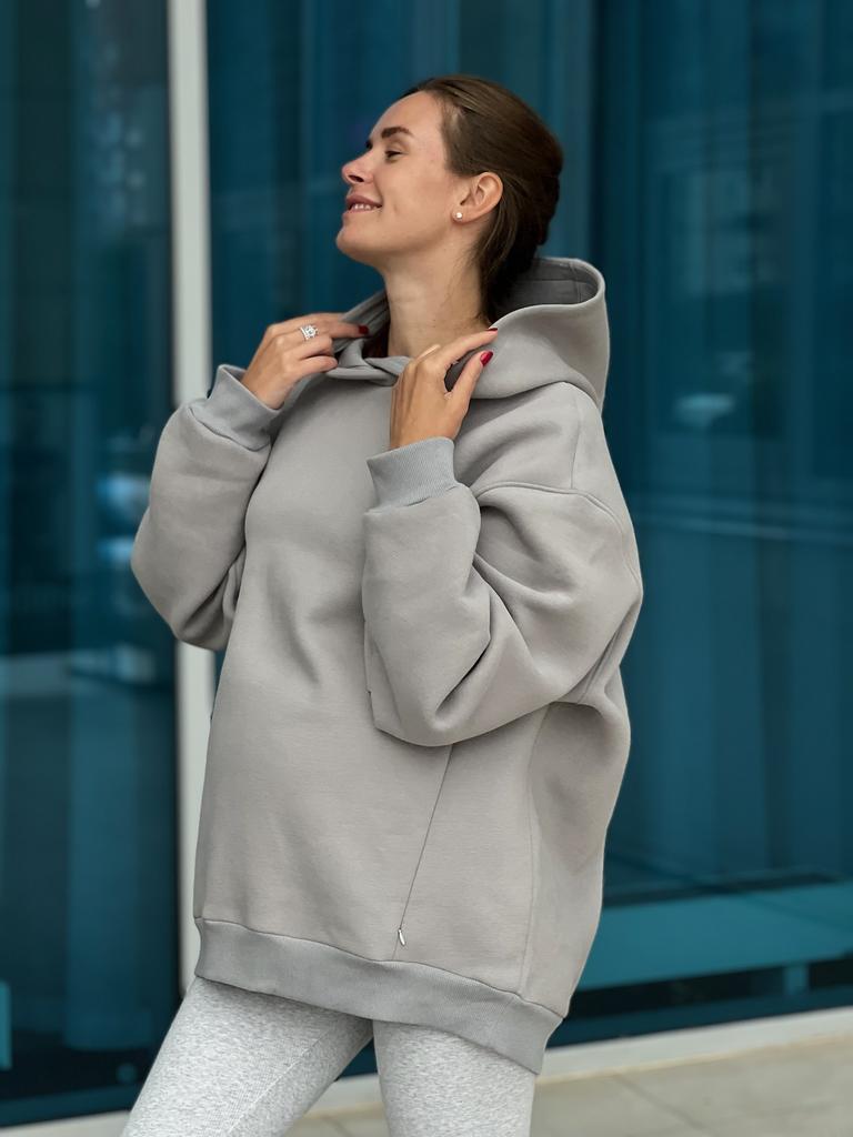 Худи с начесом, серая