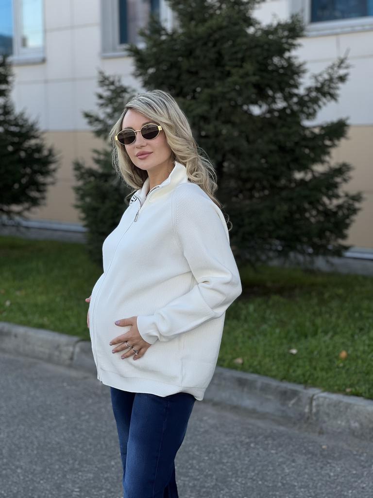 Кардиган на замке, белый