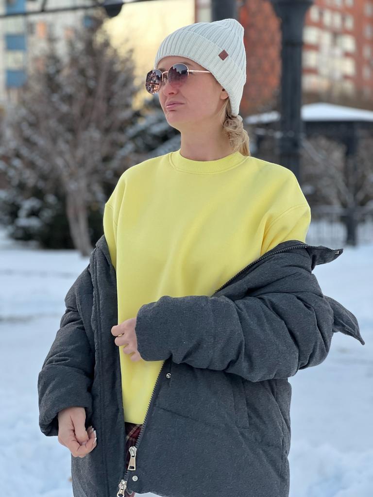 Свитшот футер с начесом, банановый