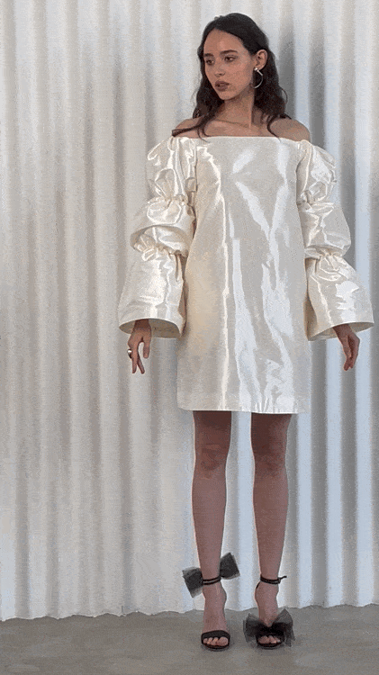 Платье Molly White Pearl из шёлковой тафты