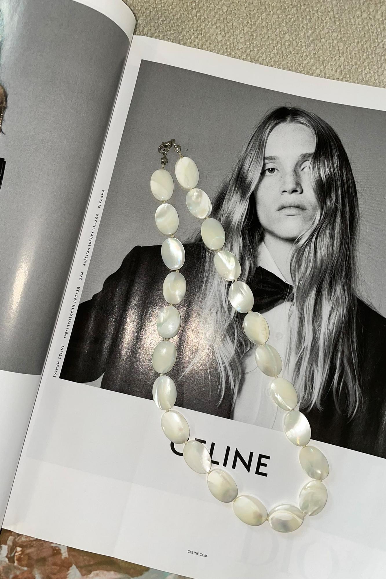 Винтажные бусы из перламутра