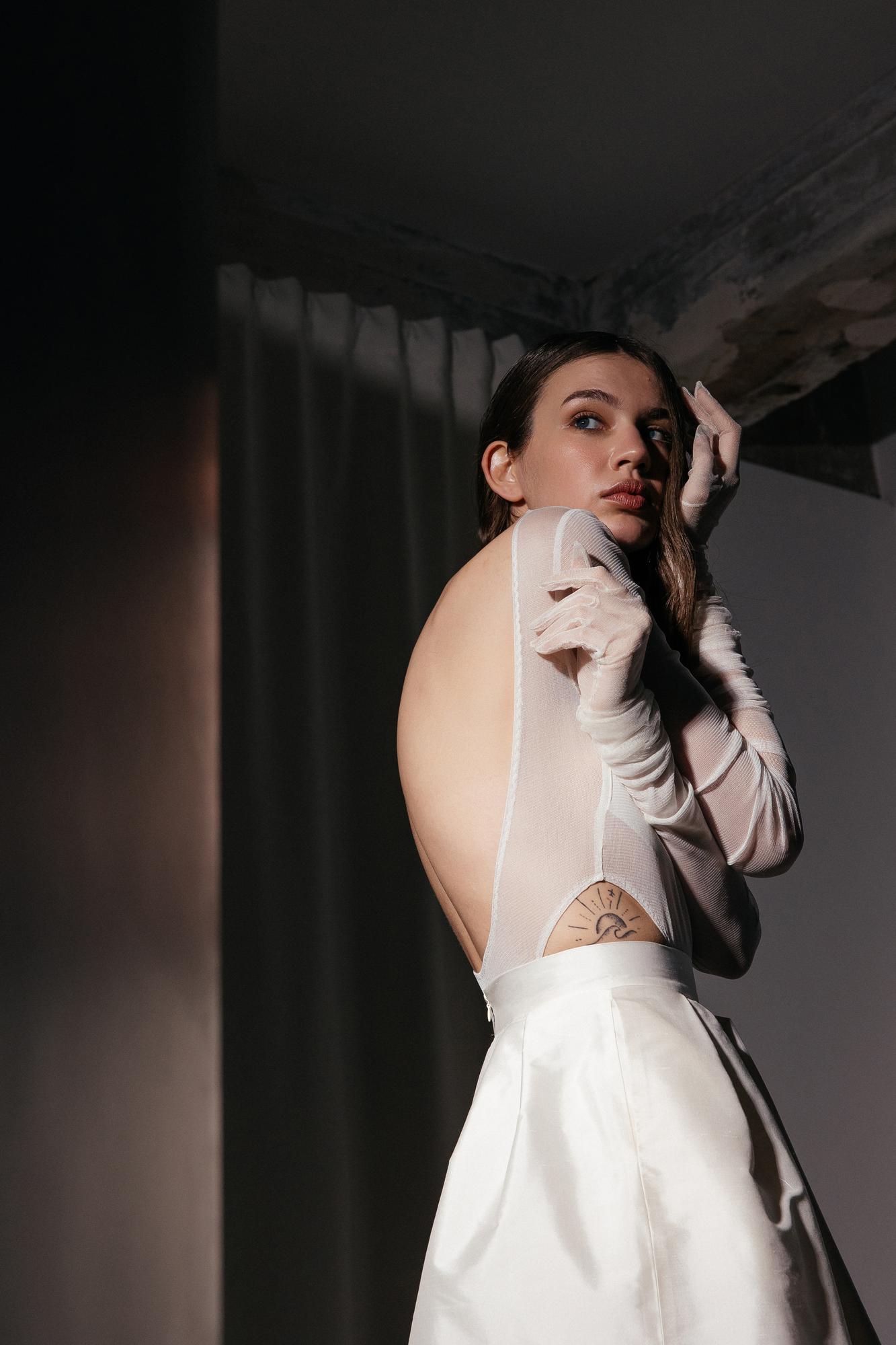 Боди Tina из шелковой сетки