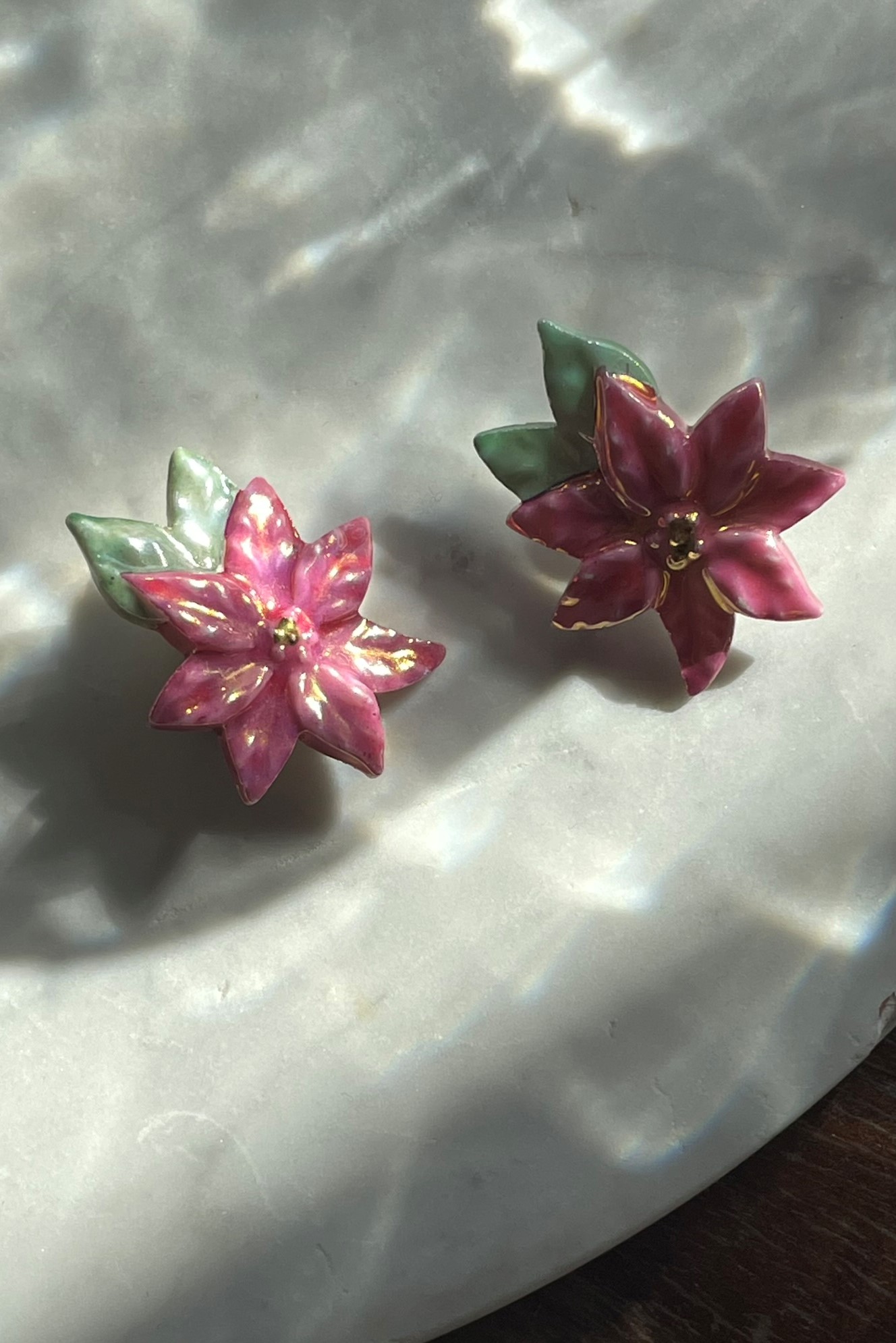 Винтажные клипсы цветки