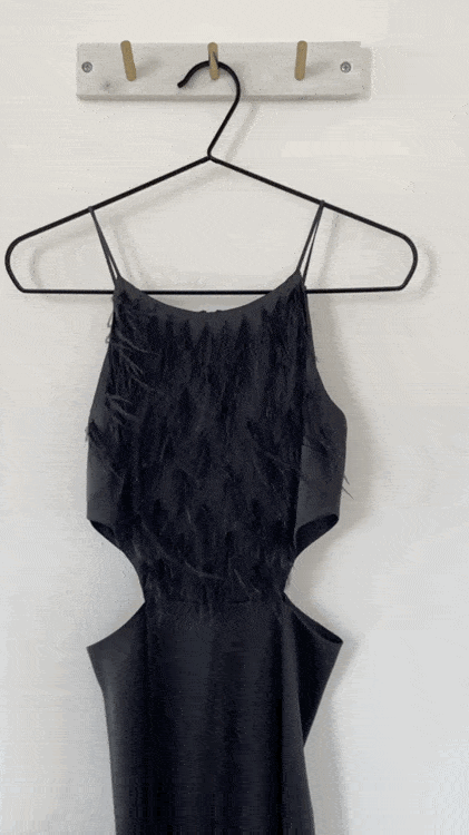 Платье Vivian декорированное страусиными перьями