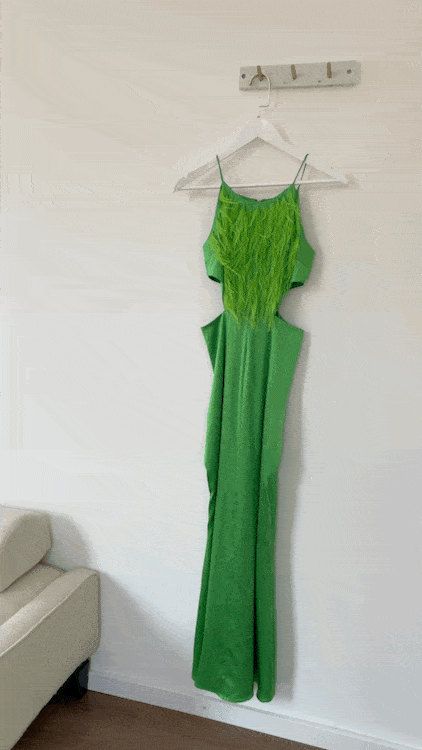 Платье Vivian декорированное страусиными перьями