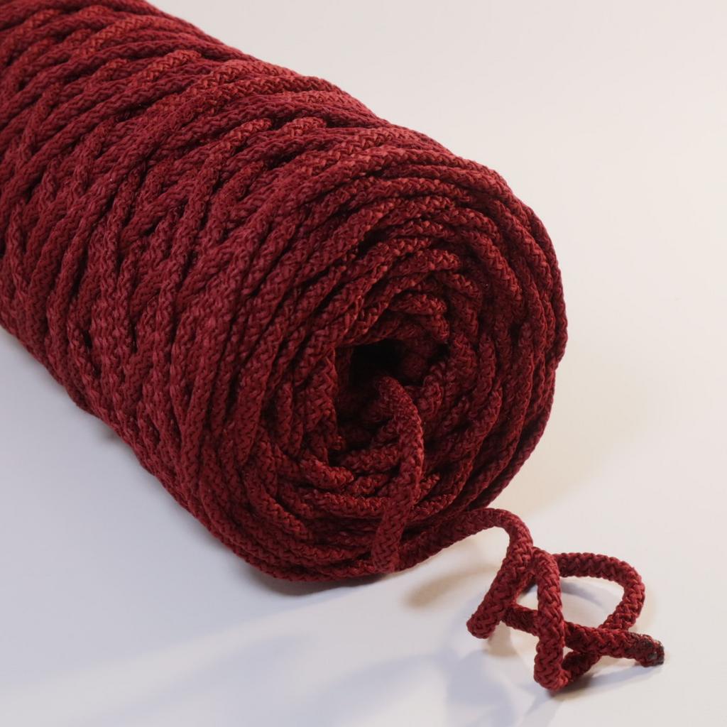 Полиэфирный шнур для вязания 5 мм Бордовый