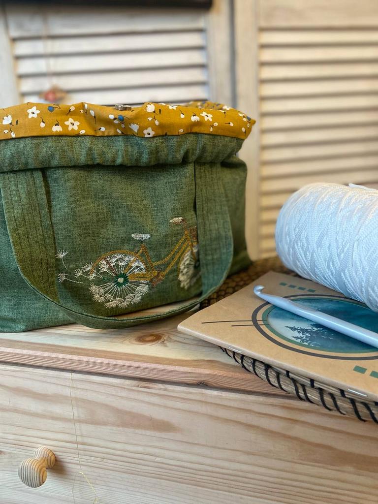 Сумка для вязания (вышивка Велосипед)