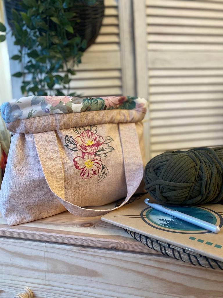 Сумка для вязания (вышивка Цветы)
