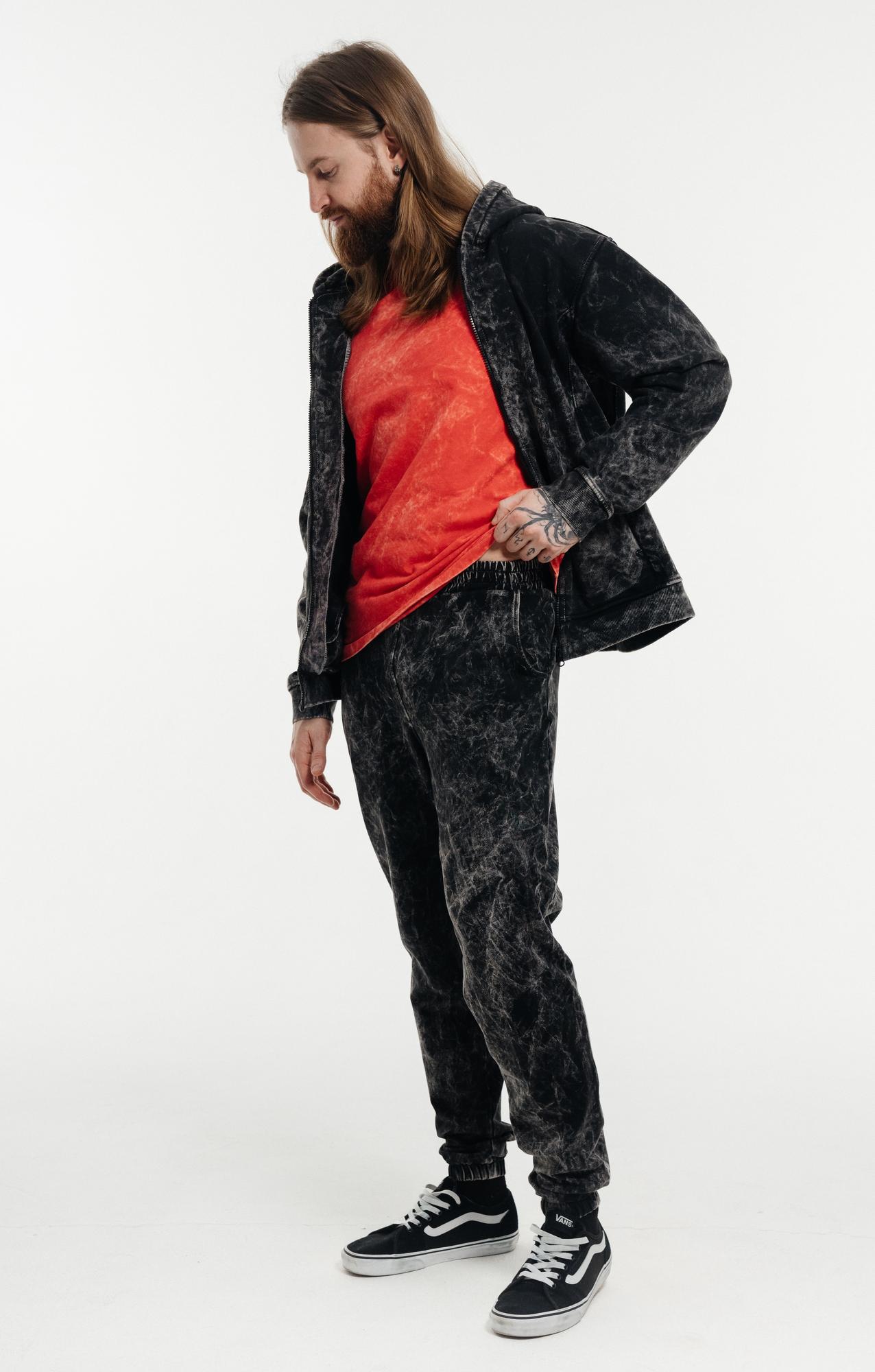 Брюки черные Мужские вареные тонкие из футера