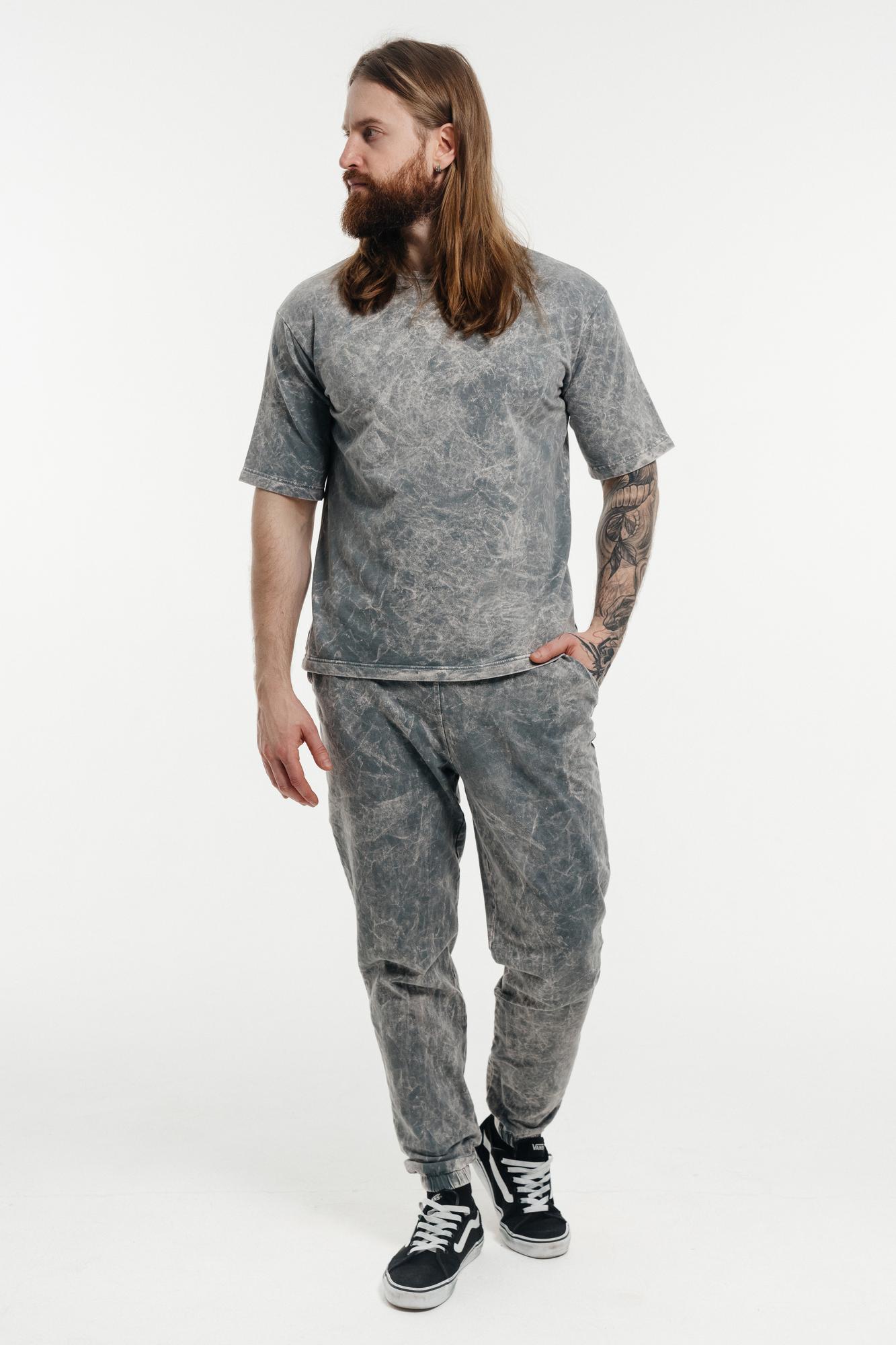 Брюки серые Мужские вареные тонкие из футера