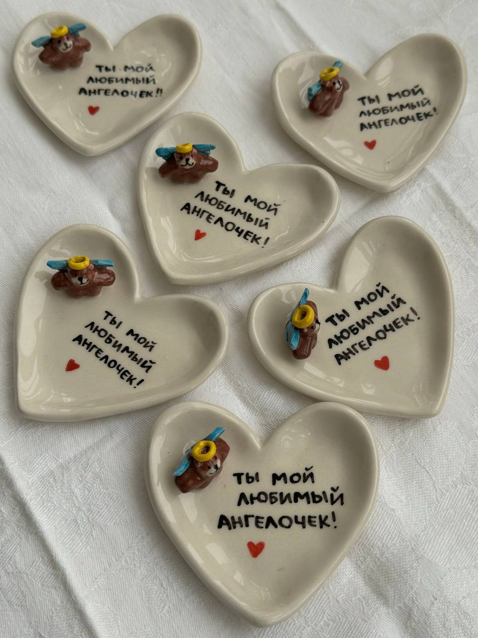 блюдце-валентинка "ангелочек"