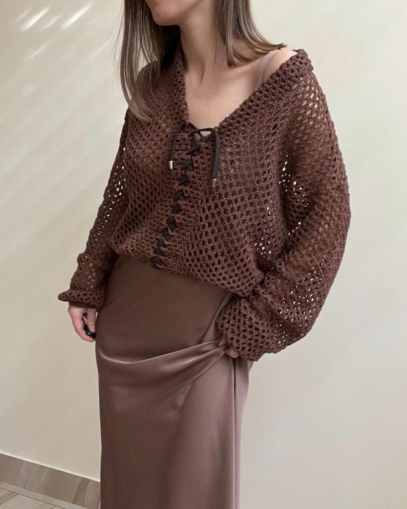 Мастер-класс Джемпер со шнуровкой