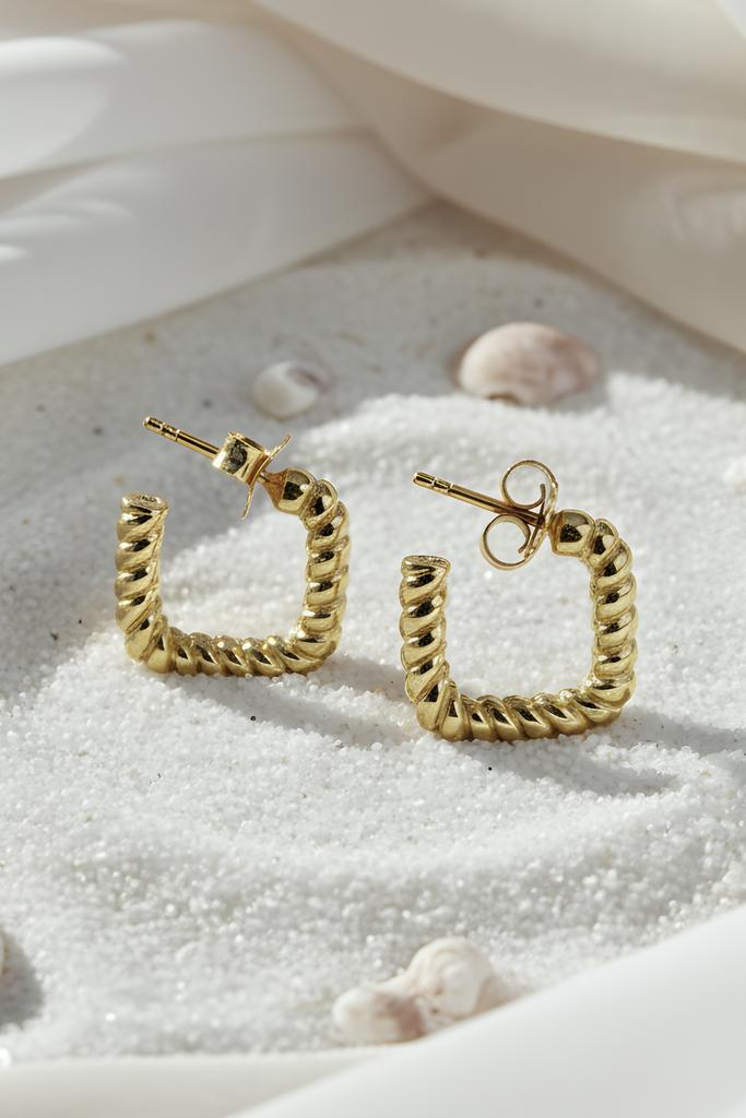 Earrings "Minimalistic square"