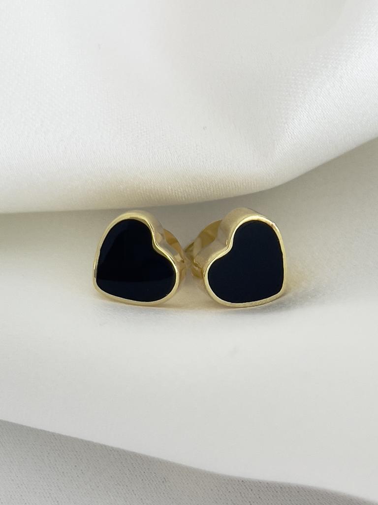 Earrings "Onyx Heart"