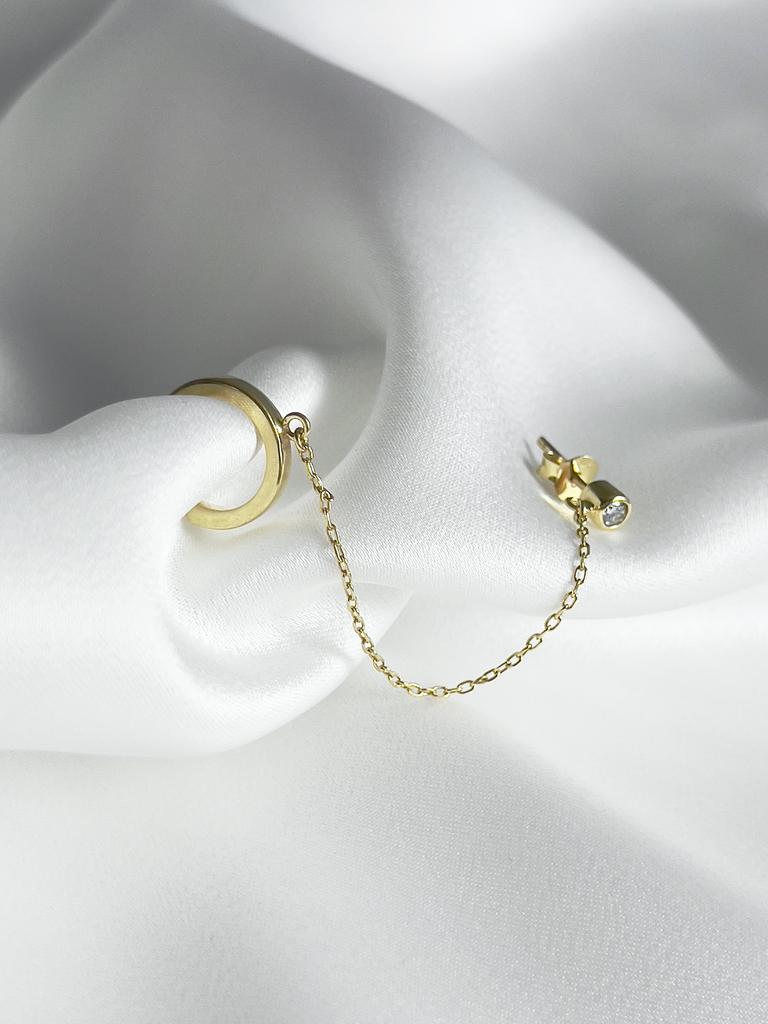 Cuff Earring "Chain with zirconium"