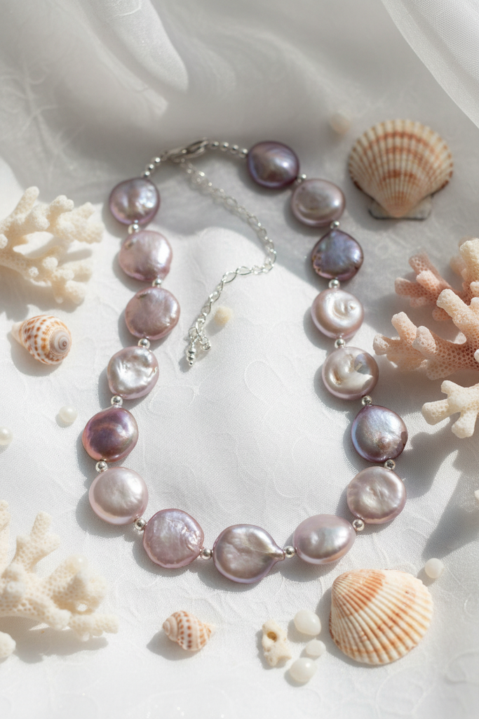 Necklace-Choker "Soul of the ocean  Purple"