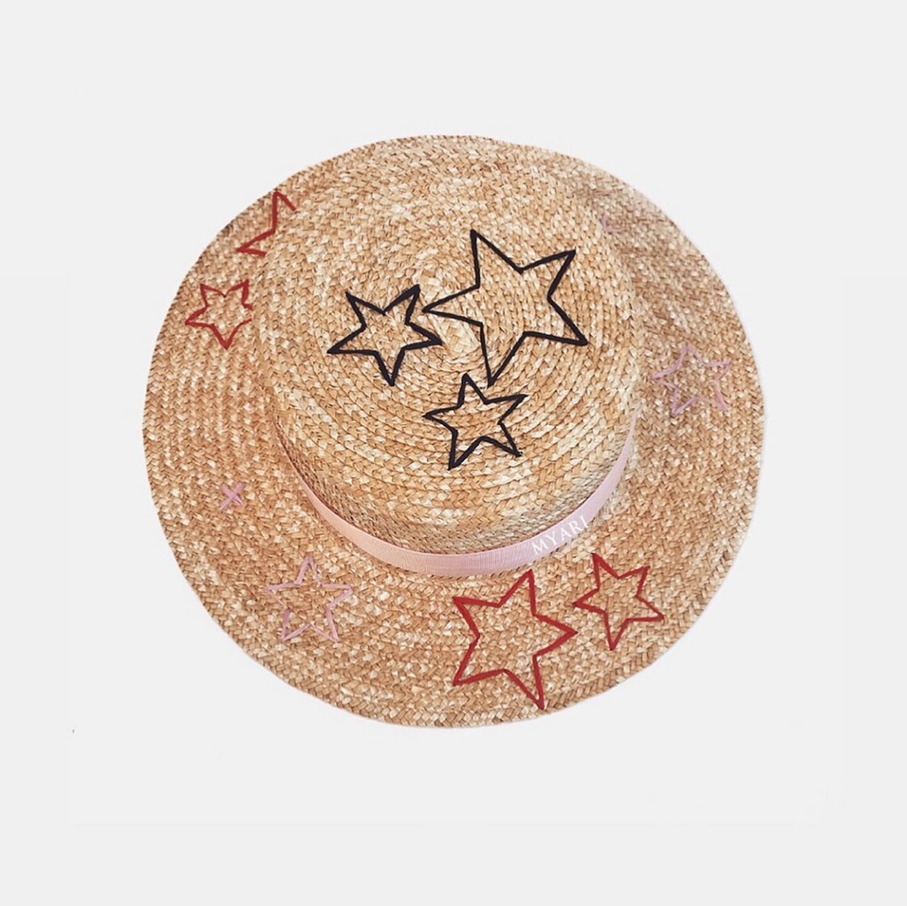 Шляпа канотье из соломы "ЗВЕЗДЫ"