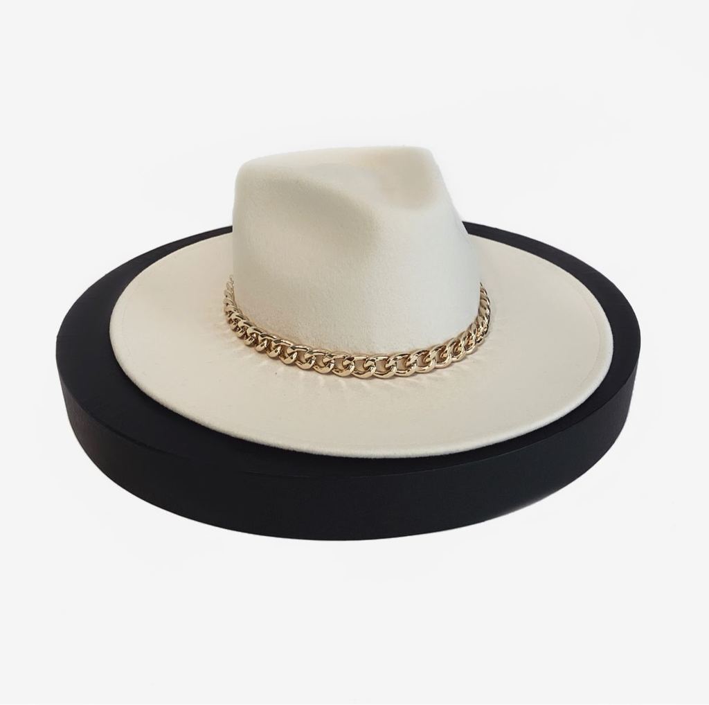 Федора FF03 широкополая с прямыми полями из фетра/белая