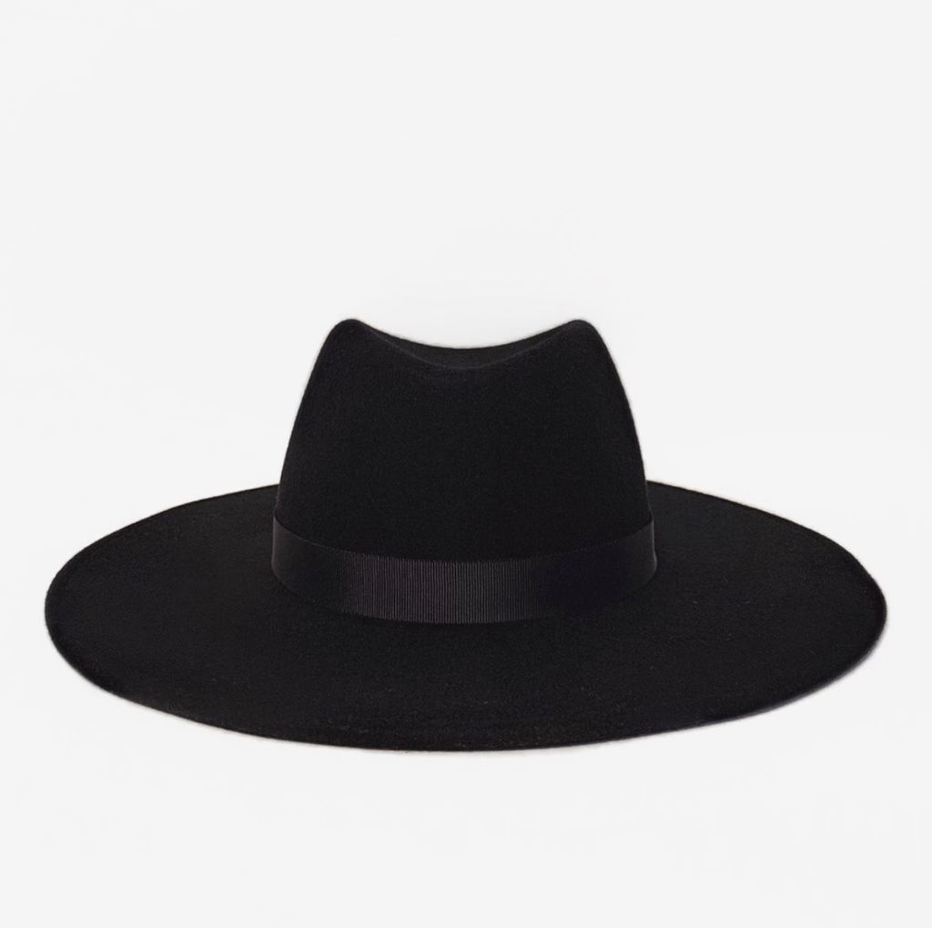 Федора FF06 широкополая с прямыми полями из фетра/черная