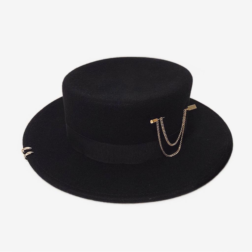 Канотье из фетра поля 8,5 см/черный