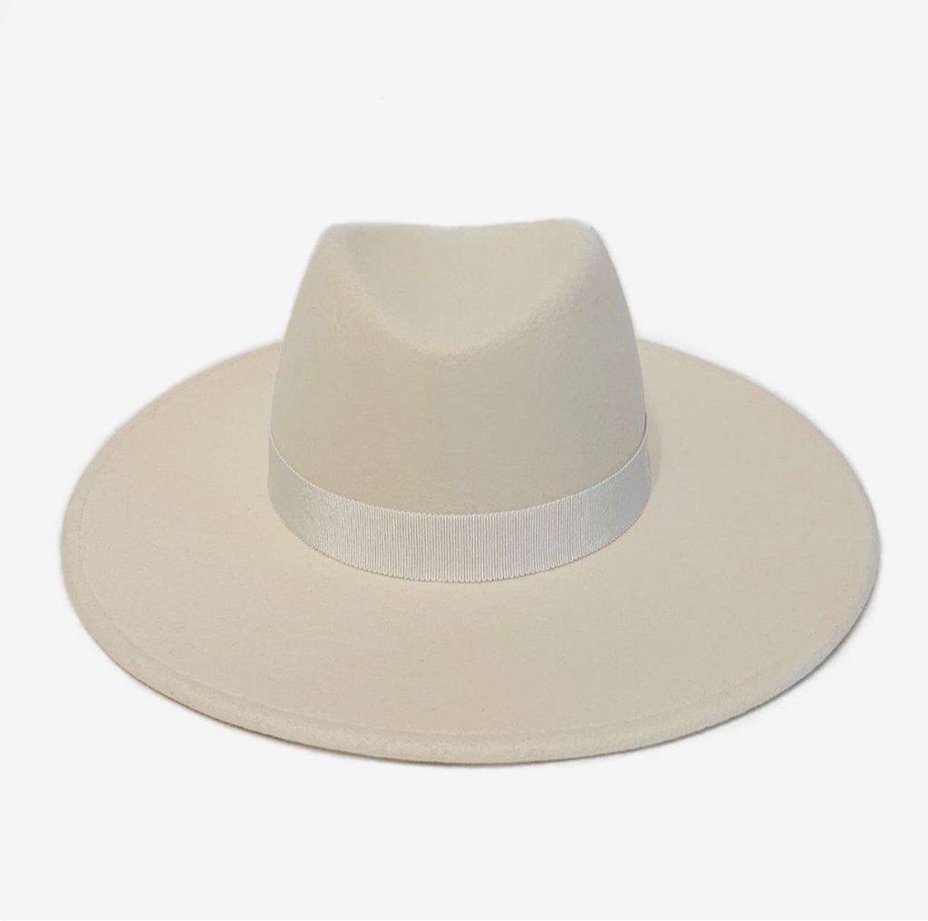 Федора FF06 широкополая с прямыми полями из фетра/белая