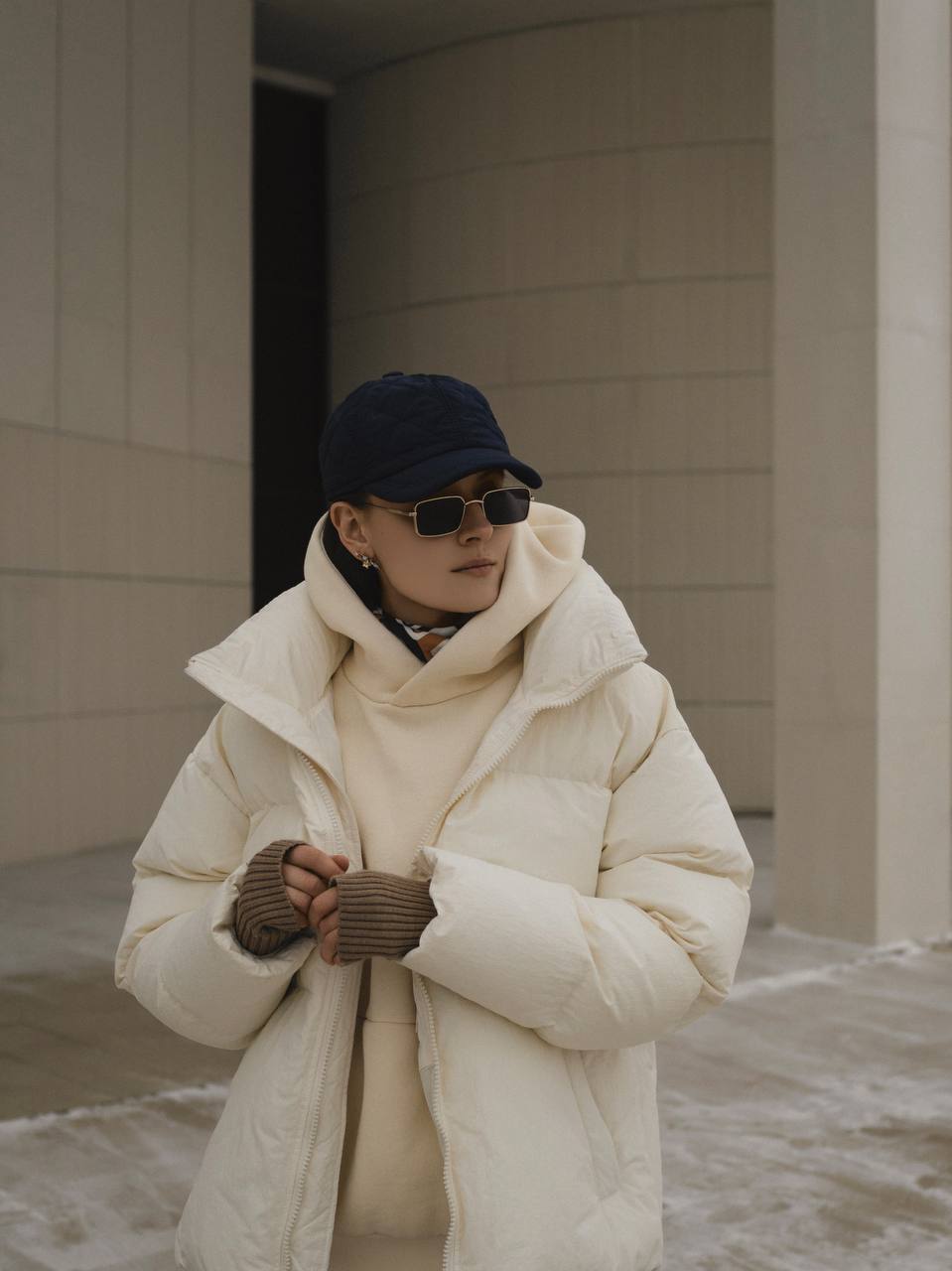 Бейсболка из стеганой матовой ткани/темно-синяя