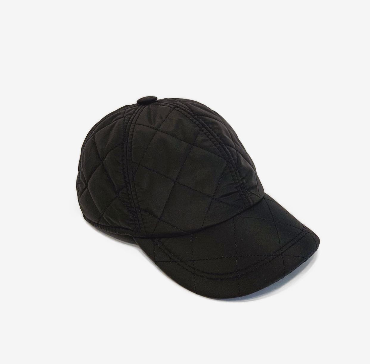 Бейсболка из стеганой матовой ткани/черная