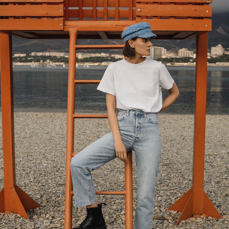 Кепи из хлопка/синяя