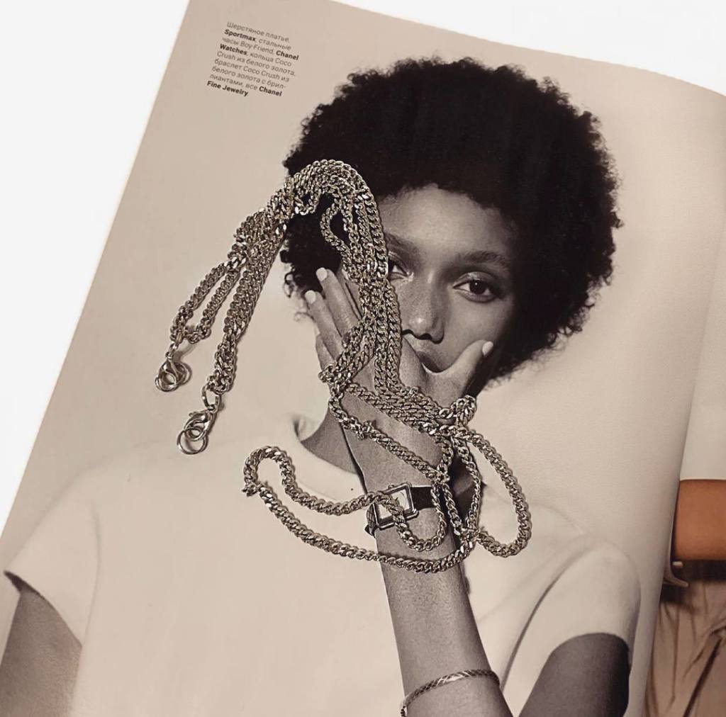 Цепочка двойная съемная, серебряного оттенка