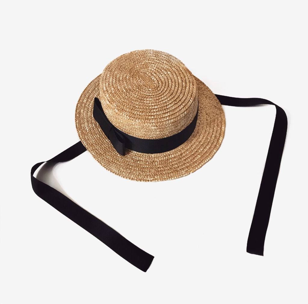 Канотье из соломы поля 5 см с лентами-завязками