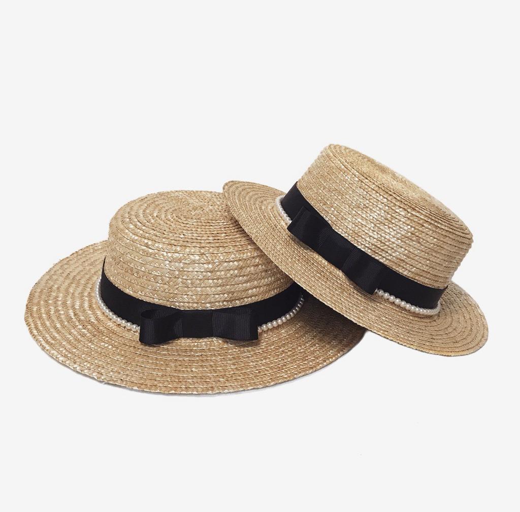 Канотье из соломы с жемчугом