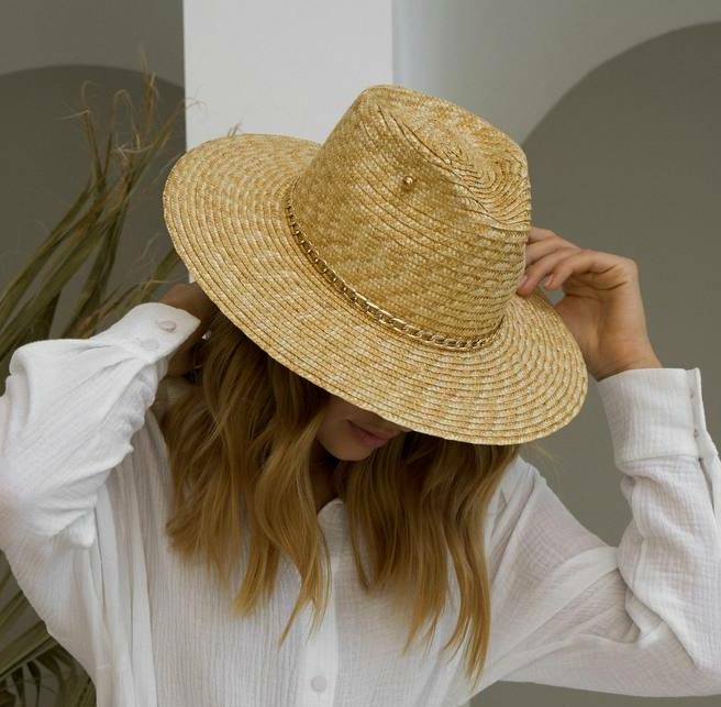 Шляпа федора SF03 из пшеничной соломы