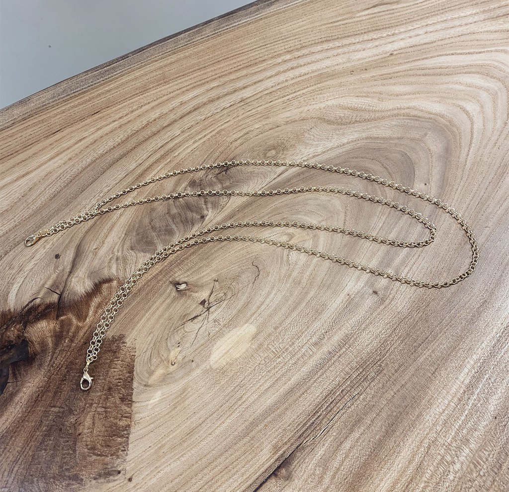 Цепочка тонкая двойная съемная, золотого оттенка