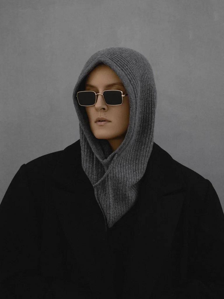 Капор из монгольского кашемира/графит