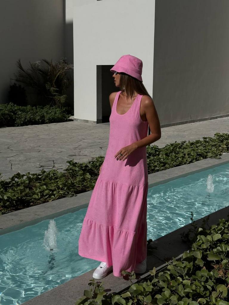 Махровое-платье (майка-сарафан)/ярко-розовый