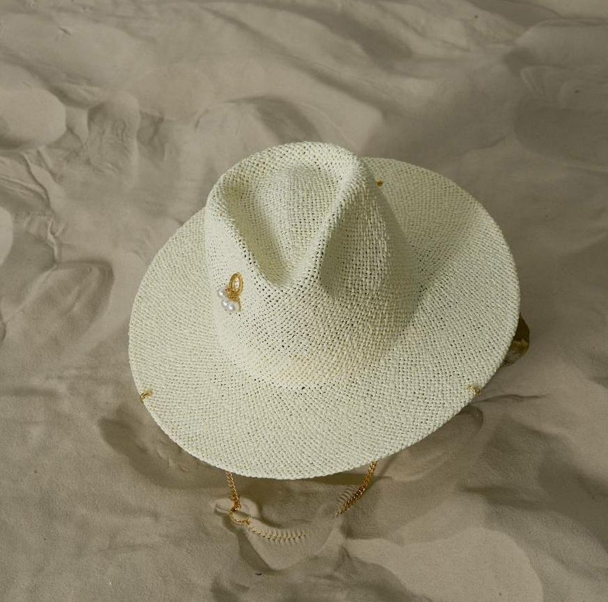 Шляпа федора FF03 из соломки тойо/сливочная