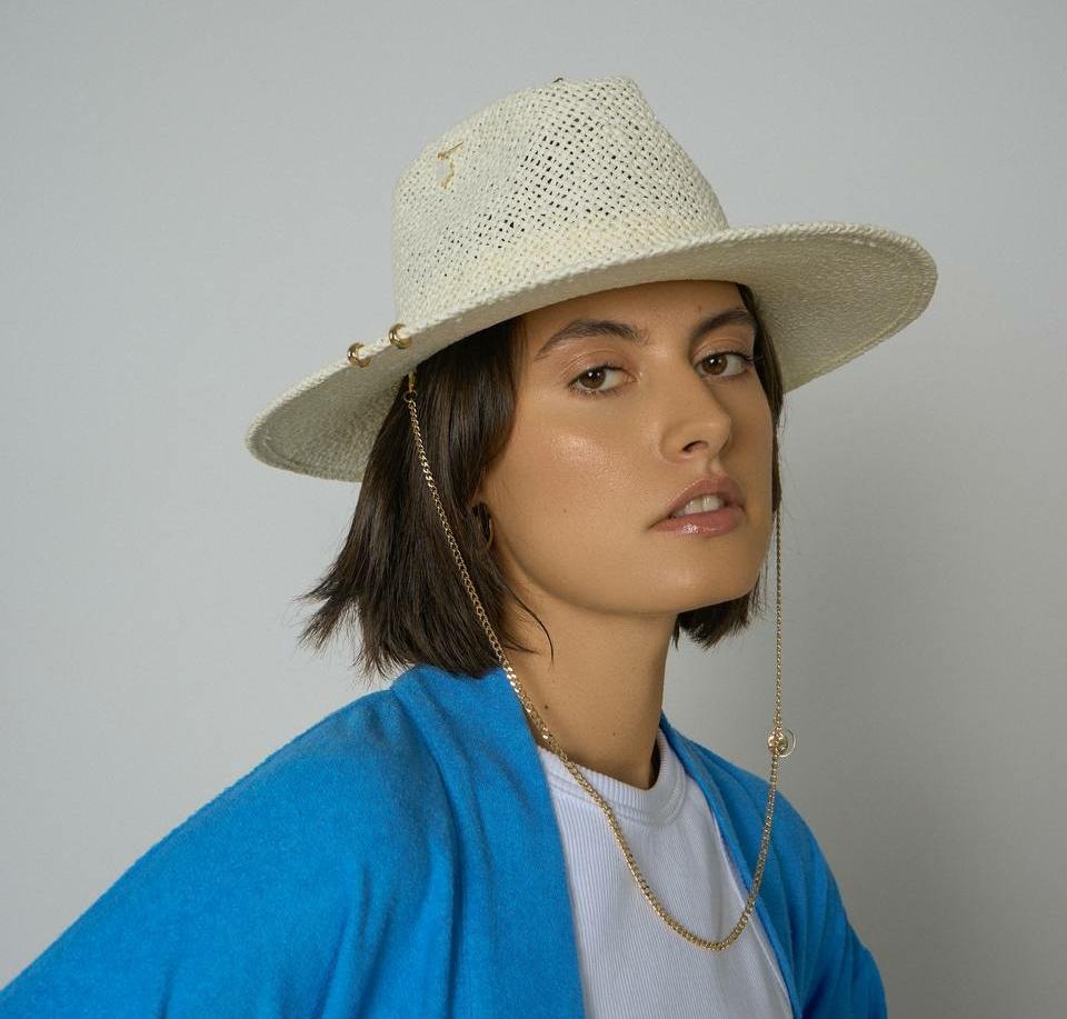 Шляпа федора FF03 из соломки тойо/сливочная