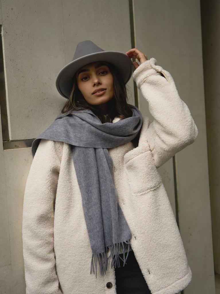 Шарф из 100% монгольского кашемира/серый меланж