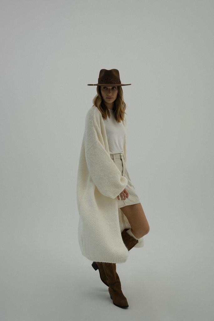 Кардиган миди из итальянского мохера/пломбир